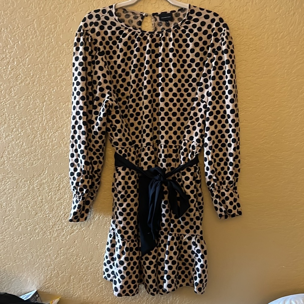 Who What Wear Black and Cream Bishop Sleeve Sundress